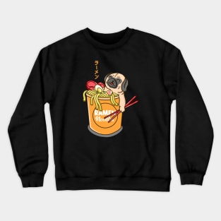 Pug Loves Ramen Noodles Crewneck Sweatshirt